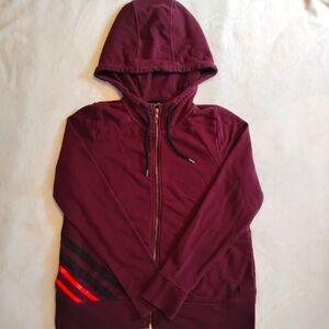 Under Armour Maroon Zip Up Jacket with Red Accents Size Medium